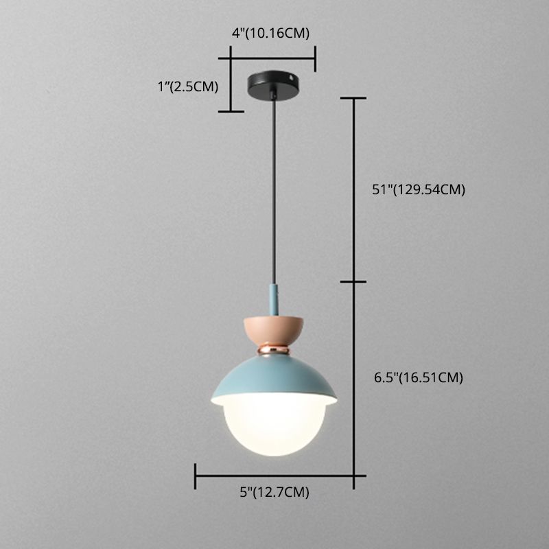 Style minimaliste moderne Global Down Lighting Pendant Metal Metal 1 Plafond suspendu éclairage pour chambre à coucher