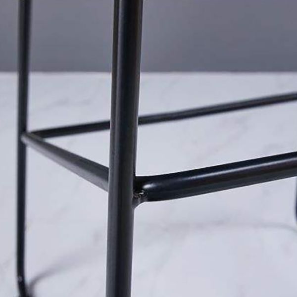 Modern Backrest Armless Counter Stool Metal High Stool with Plastic Cushion