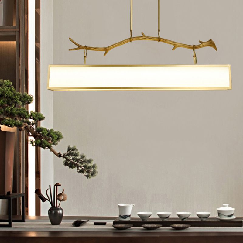 Luci a sospensione a sospensione in metallo in ottone lampade appese lineari moderne per sala da pranzo