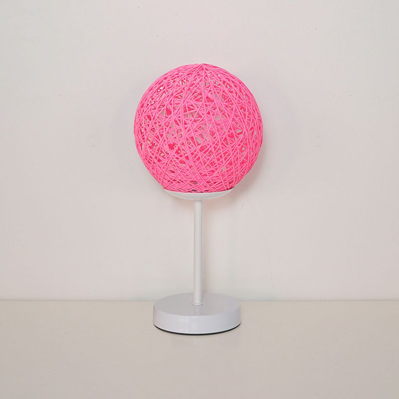 Macaron Table Lamp 1-Light LED Desk Light with Rattan Shade for Living Room