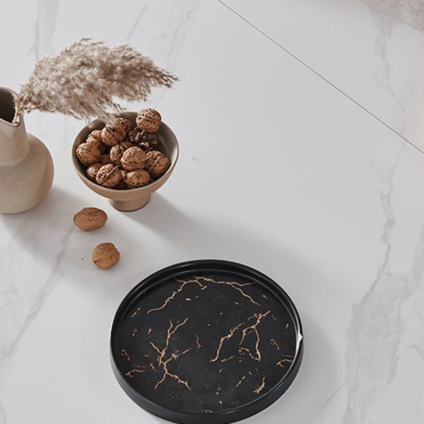 Slate and Wood Table Modern Minimalist Home Retractable Round Dining Table