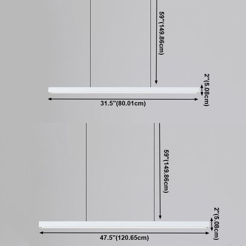 Estilo moderno lineal colgante de metal claro 1 lámpara de la isla de la luz