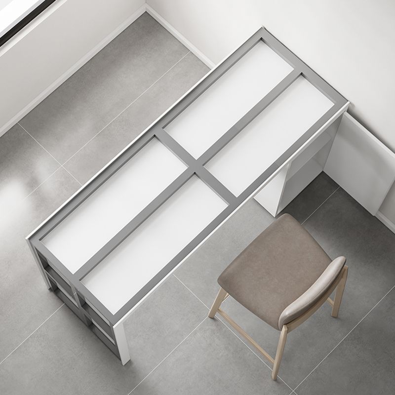 Modern Sintered Stone Top Rectangle White Bar Dining Table with Storage