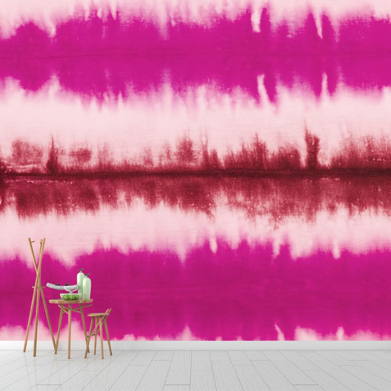 Tie Dye Belt Drawing Mural Artistry Water-Proof Bedroom Wall Covering, Made to Measure