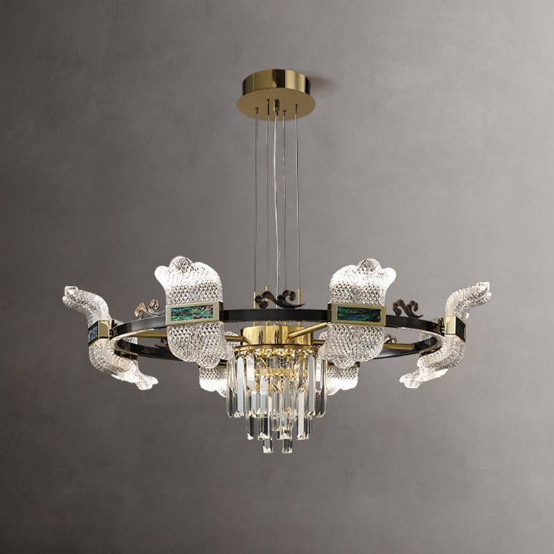 LED -Kronleuchterbeleuchtung moderner Kronleuchter -Anhänger Licht mit Glasschatten für Schlafzimmer