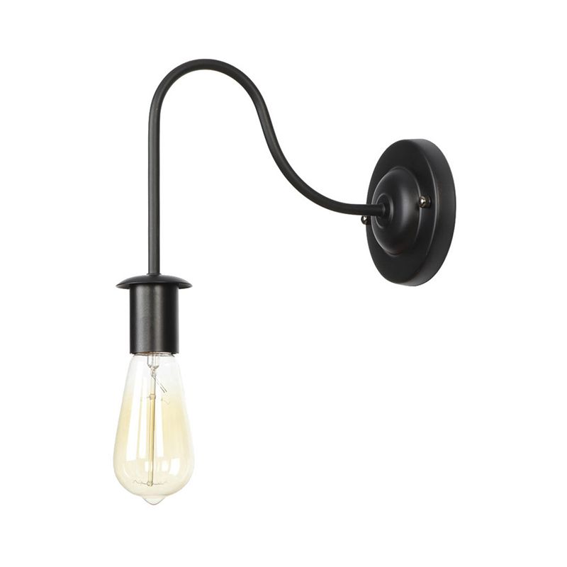 Metallwandbeleuchtung in Industriestil 1 Lichtwandmontierte Leuchte in Schwarz