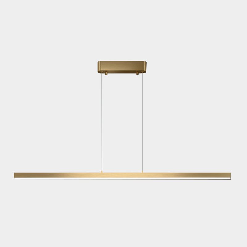 Gold Aluminum Island Lamps Linear Restaurant LED Pendant Lights with Acrylic Shade