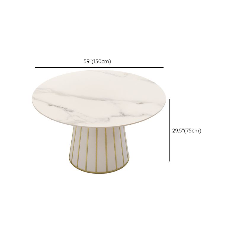 Glam Round Stone Dining Table 1/7 Pieces Dining Set for Dining Room