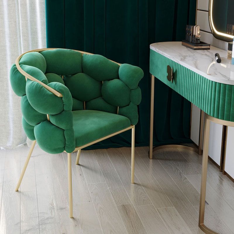 Nordic Design Armless Chair Velvet Solid Back Dining Chairs for Home