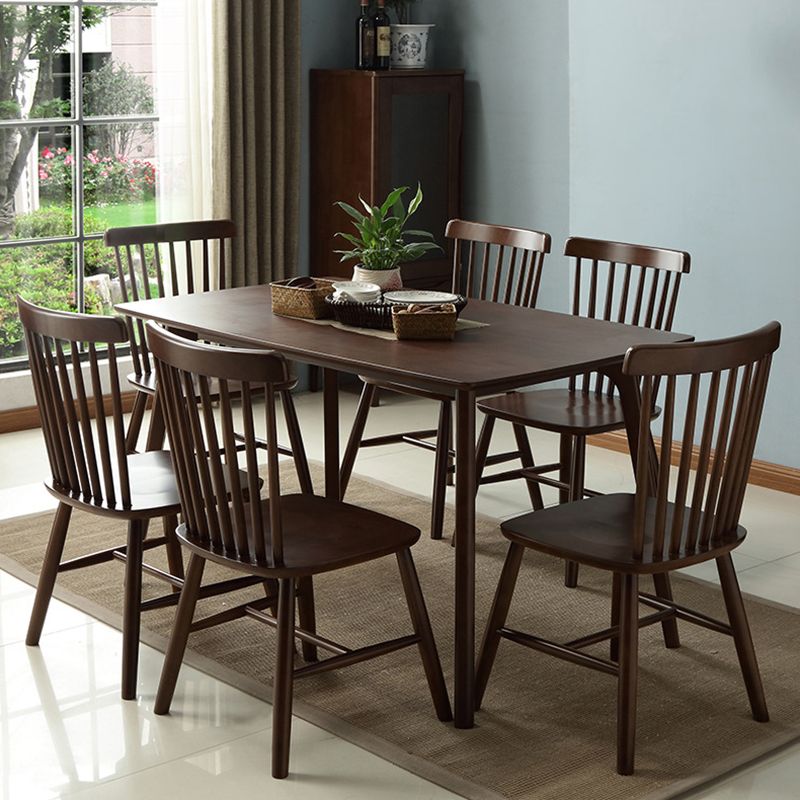 Modern Style Wood Rectangle Shape Dining Table Set 4 Legs Table Formal for Dining Furniture