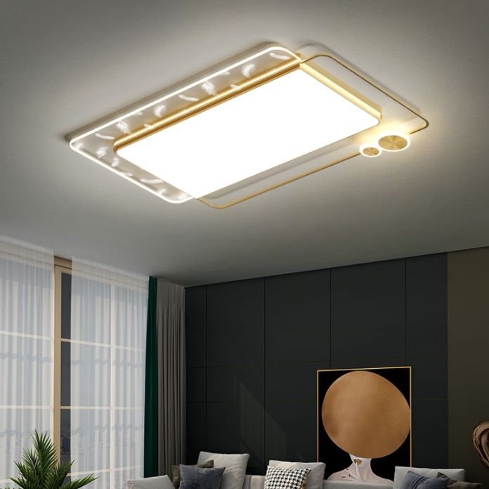 Geometrische lobby LED Semi Flush Mount in moderne beknopte stijl veer acryl plafondlicht