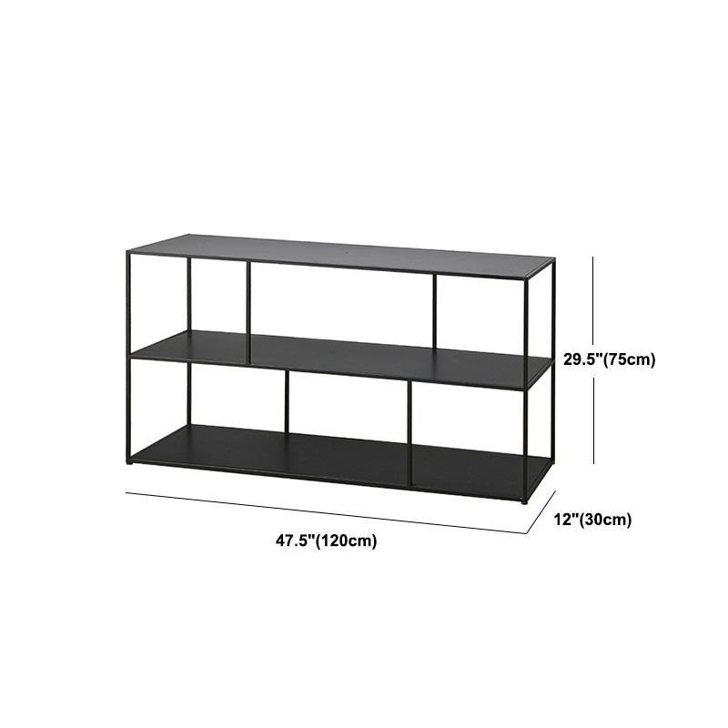 Contemporary Metal Shelf Bookcase Black Etagere Book Shelf for Study Room