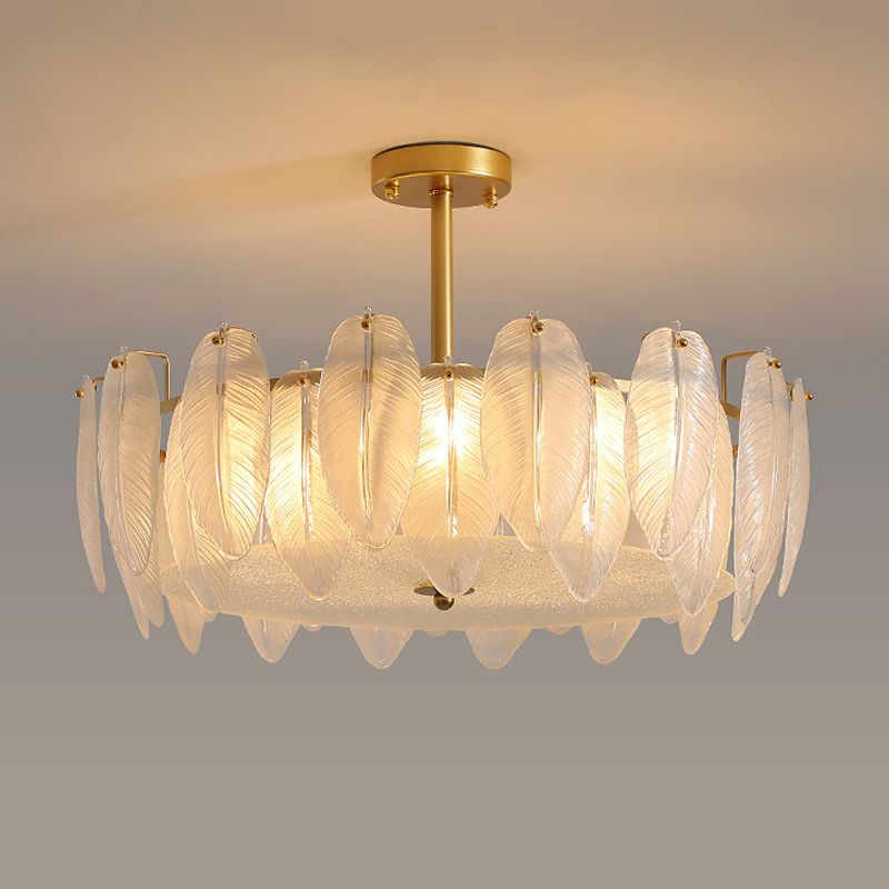 Nordic White Glass Shade Ceiling Lamp Simple Flush Mount Light Fixture