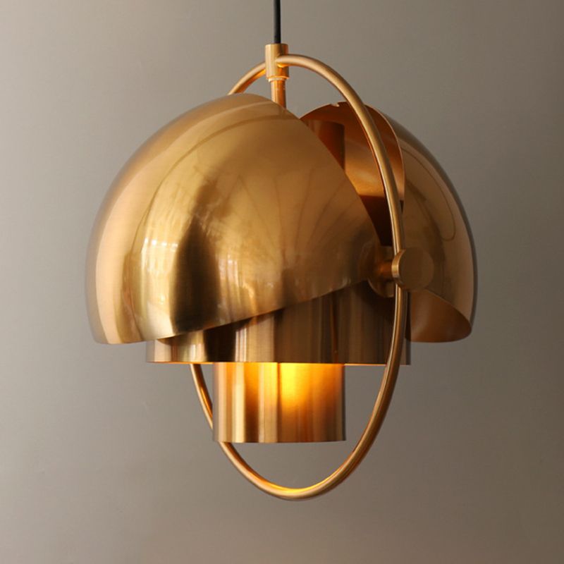 Gold 1 Light Pendant Lamp Mid-Century Creative Design Metal Hanging Lamp for Bedroom