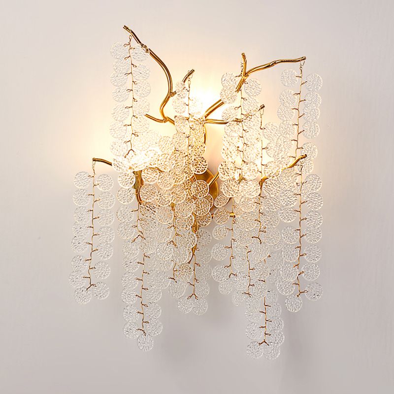 Glass Unique Shape Wall Lighting Modern Style 3 Lights Wall Light Sconce in Gold