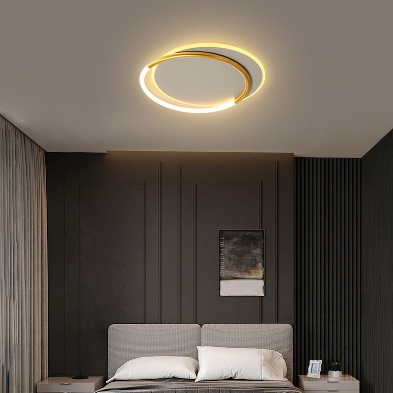 Nordic Minimalist Circles LED Plafondlamp Metal+Acryl Ring Creatief Ontwerp Verlichting Fixture in Goud