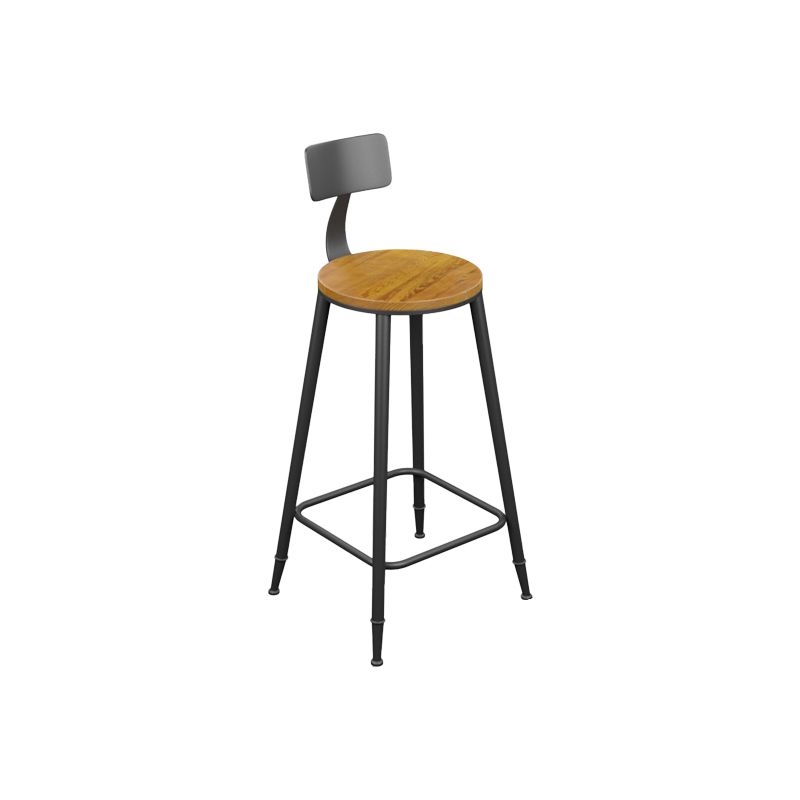 Industrial Style Iron Bar Stool Armless Bar Stool with Black Legs