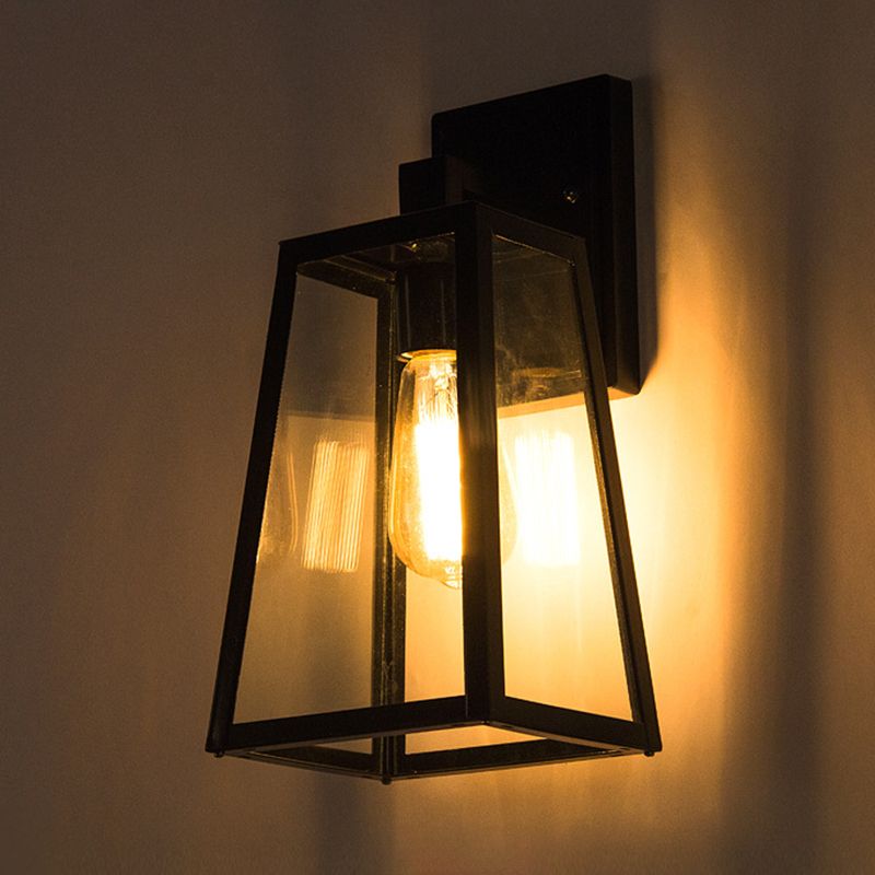 Vintage Industrielle Trapezwandhalterung Beleuchtung klares Glaswandmontageleuchte