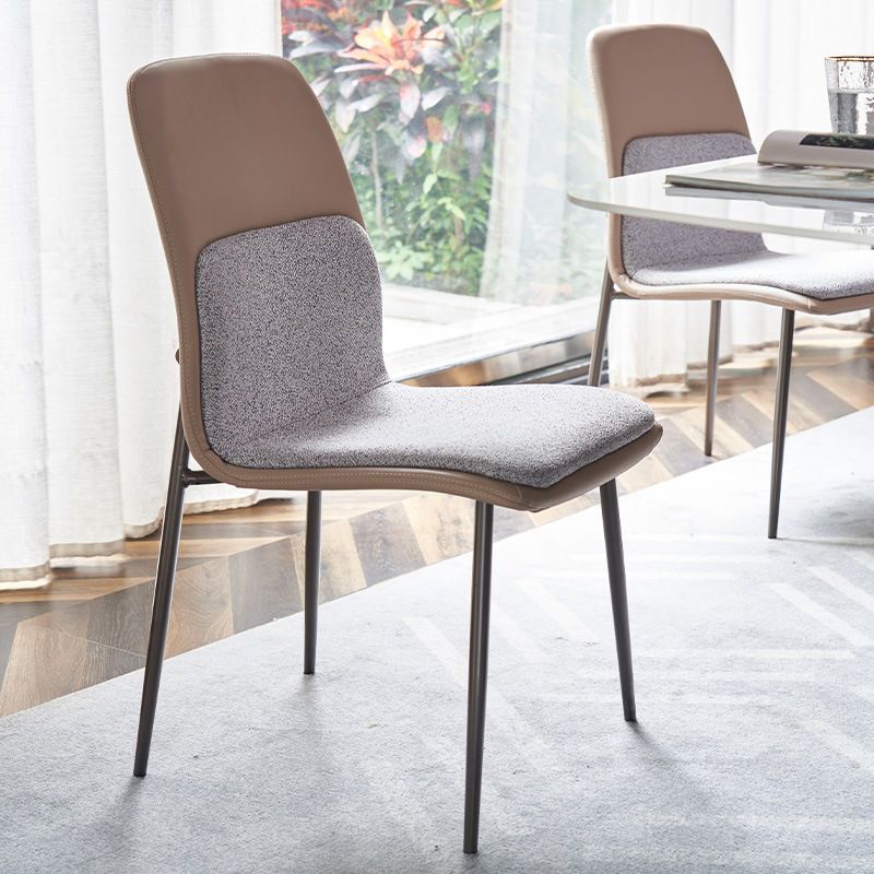 Contemporary Kitchen Dining Side Chair Upholstered Dining Chair with Metal Legs