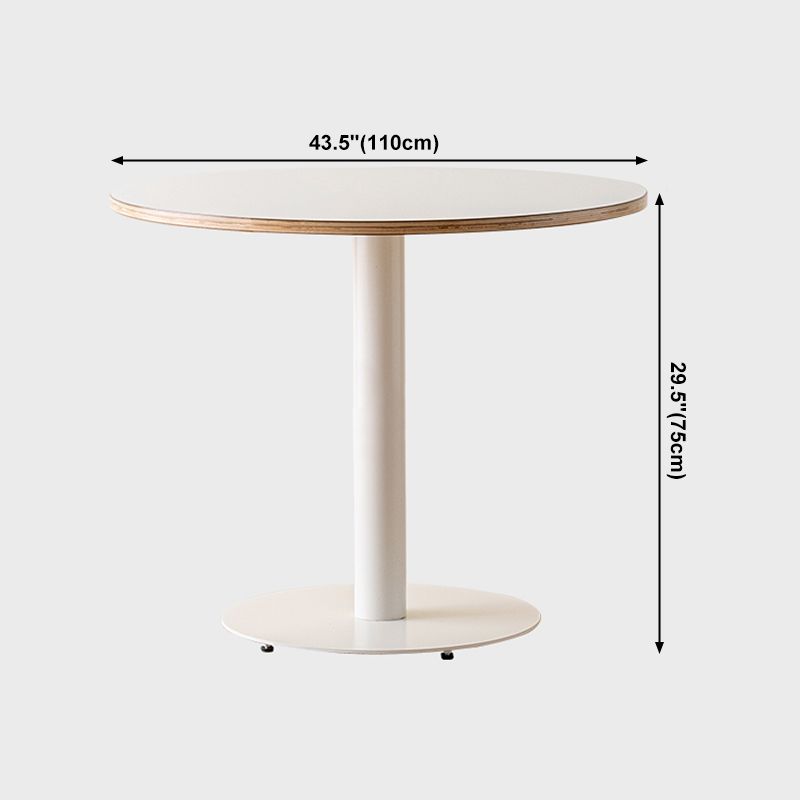 Eigentijdse vaste houten eettafel enkelvoudige voetstuk ronde tafel voor thuis