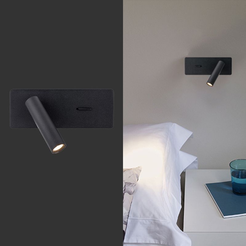 Aluminium Rechteckige LED -Wandlampe im modernen prägnanten Stil Eisenlesen Wandleuchten für Schlafzimmer