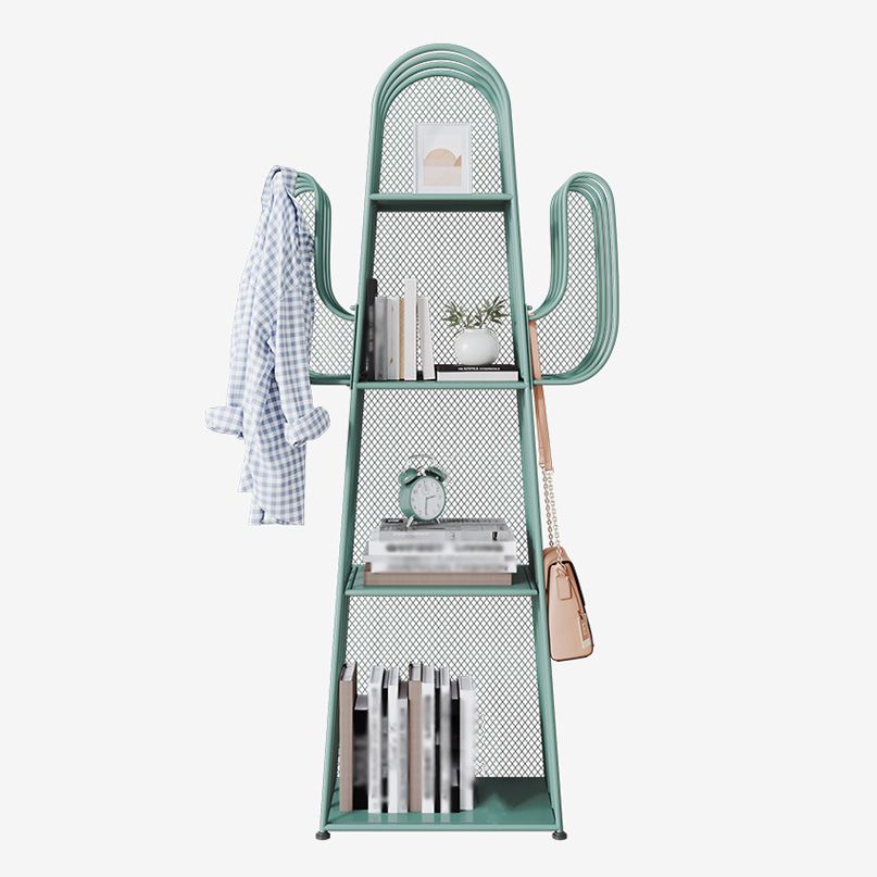 Industrial Iron Geometrisches Bücherregal geschlossene Back -Back -Bücherregal, 18,1 "L x 11,8" W x 59 "H