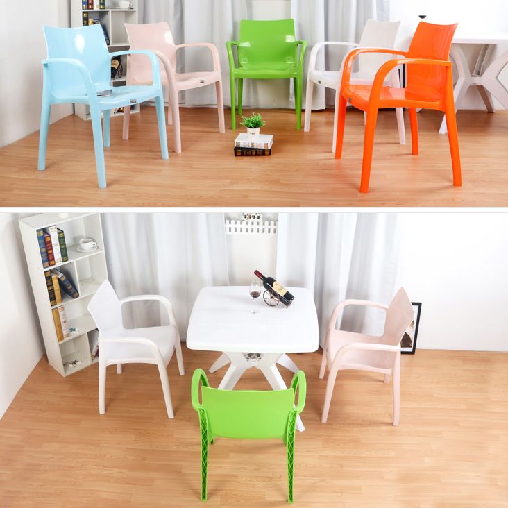 Sillas de comedor de cocina estilo moderno Sillones de comedor apilables (juego de 4)