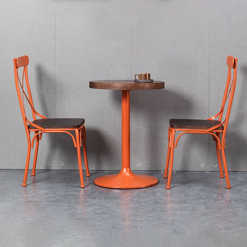 Chaise latérale en métal pour café industriel, chaise pliante à dossier croisé noir