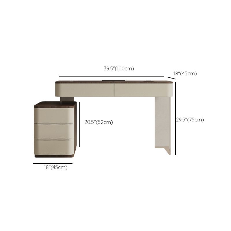 17.72" Wide Make-up Vanity in White Makeup Vanity Desk Table with Drawers