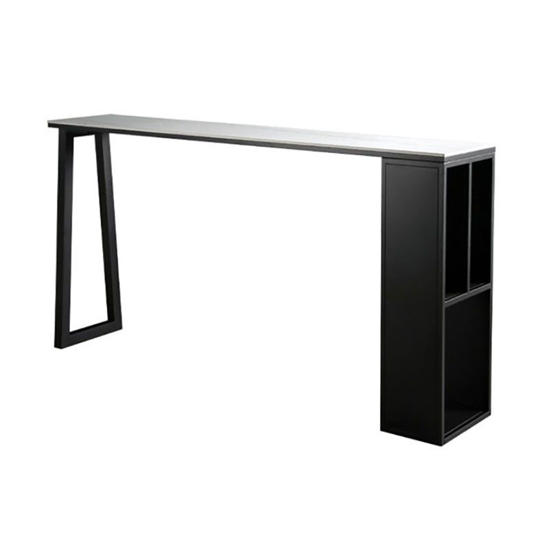 42-inch Height Cocktail Bar Table Industrial Style Metal Base Bar Height Storage Table