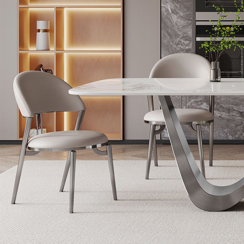Kitchen Dinner Table Dining Room Stone Rectangle Dining Table