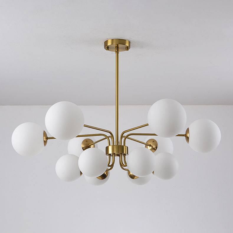 Designer Style Globe Chandelier Lighting Multi-Head Suspension Pendant Lamps with Glass Shade