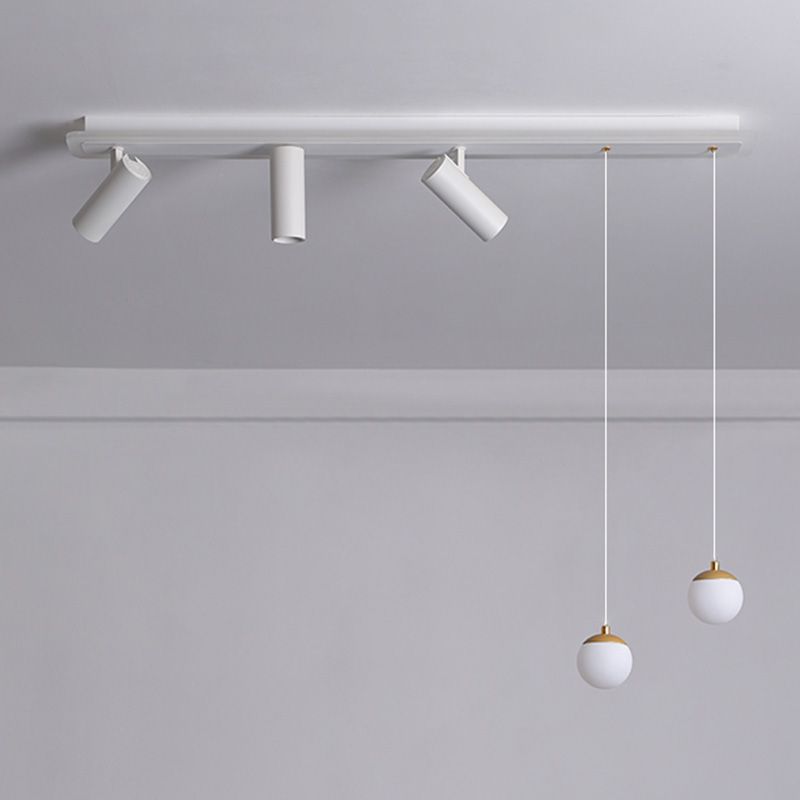 White Long-strip Minimalism LED Island Light Spotlight Design Contemporary Style Opal Glass Suspension Lamp for Dining Room