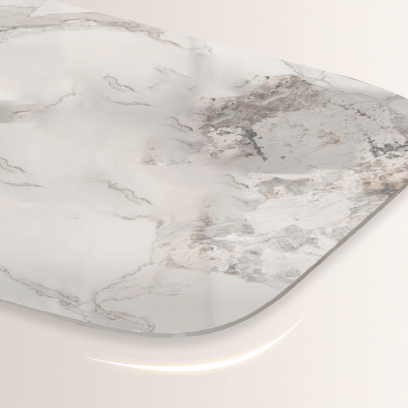 Contemporary 1/4/5/7 Pieces Furniture Stone Rectangle Dining Table Set in White