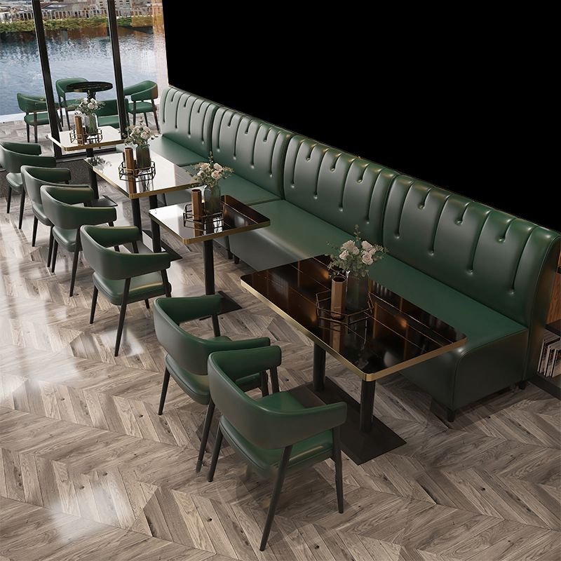 Contemporary Kitchen Dining Side Chair Faux Leather Open Back Dining Side Chair