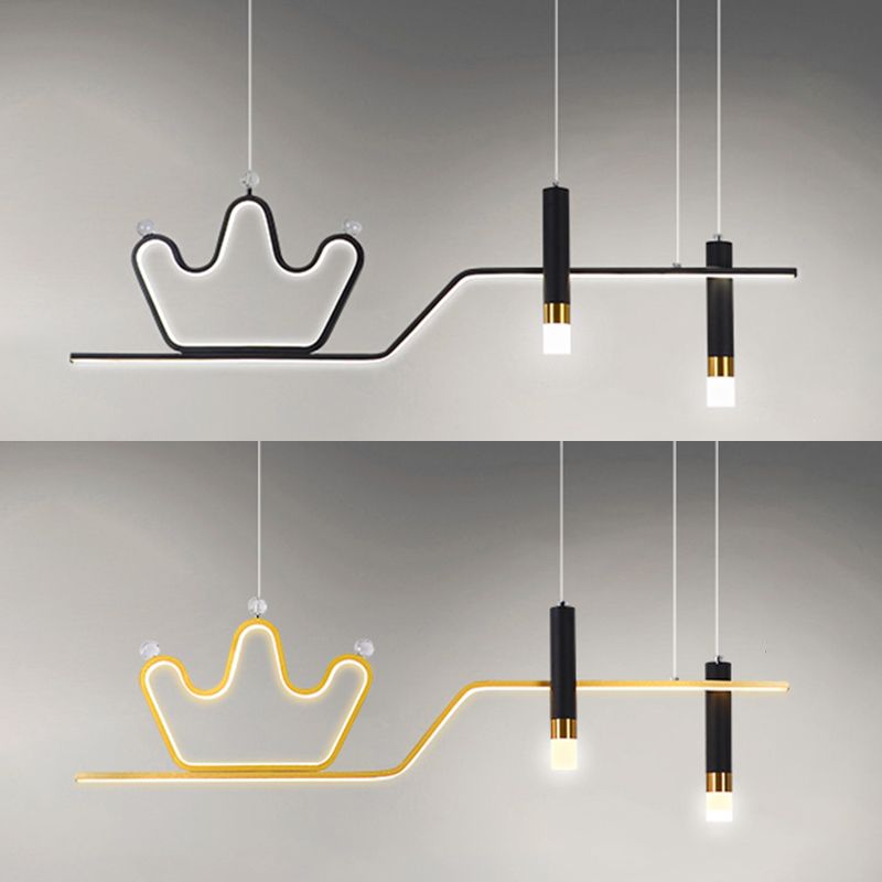 Linear LED Island Chandelier Lights Metal Modern Hanging Lamp for Dining Room