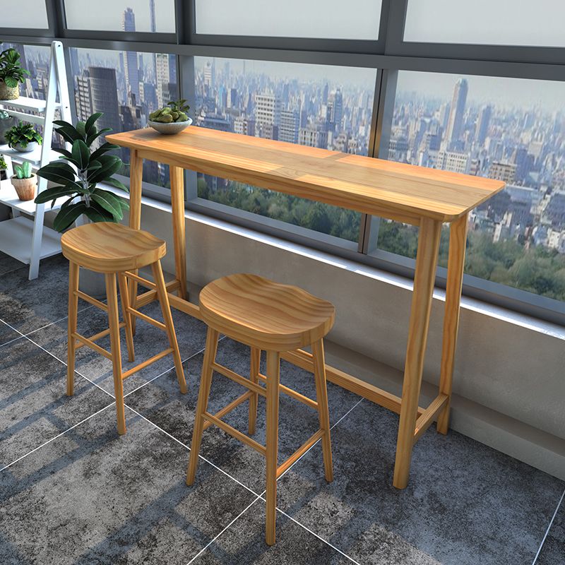 Modern Rectangle Counter Set 1/3 Pieces Solid Wood Bar Height Bar Set