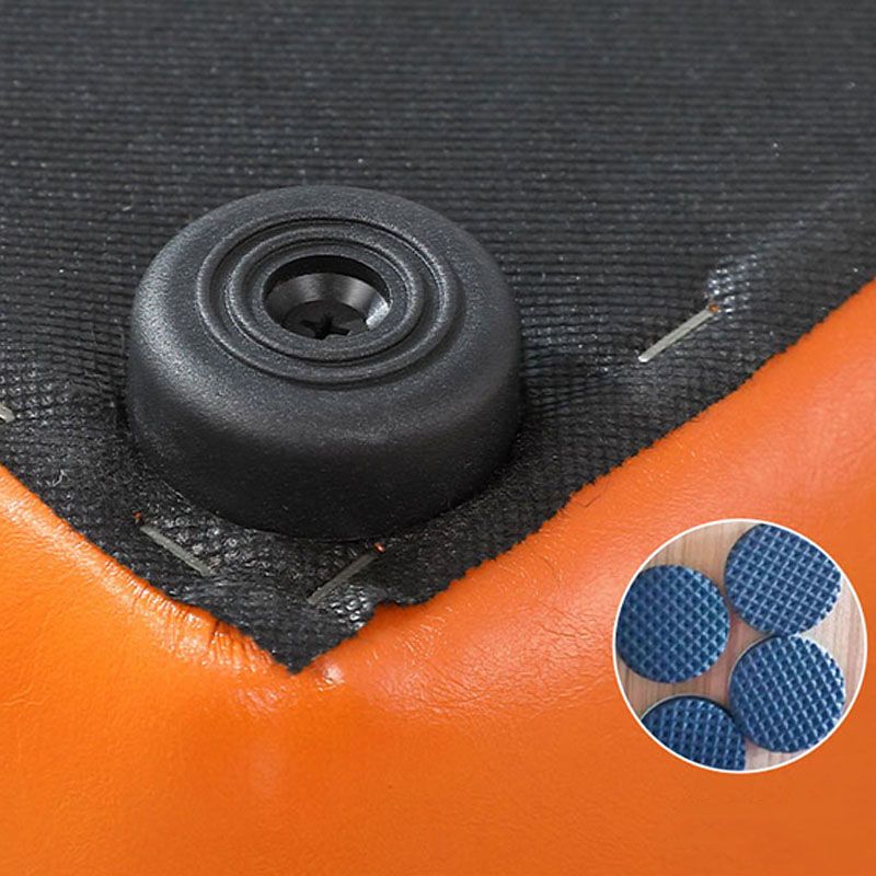 Orange Modern Pouf Water Resistant Solid Color Round Pouf for Drawing Room