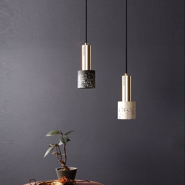 Moderne Stilzylindrisch Schatten hängend hängender leicht Stein 1 hängende Lampe für das Restaurant