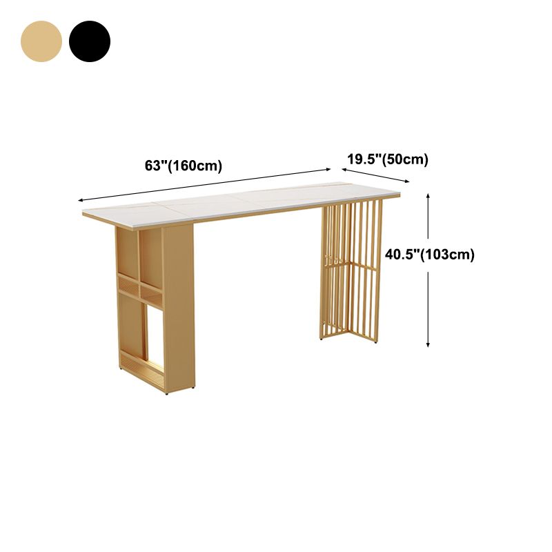 Modern Marble Storage Counter Height Table Modern Rectangle Bar Height Pub Table