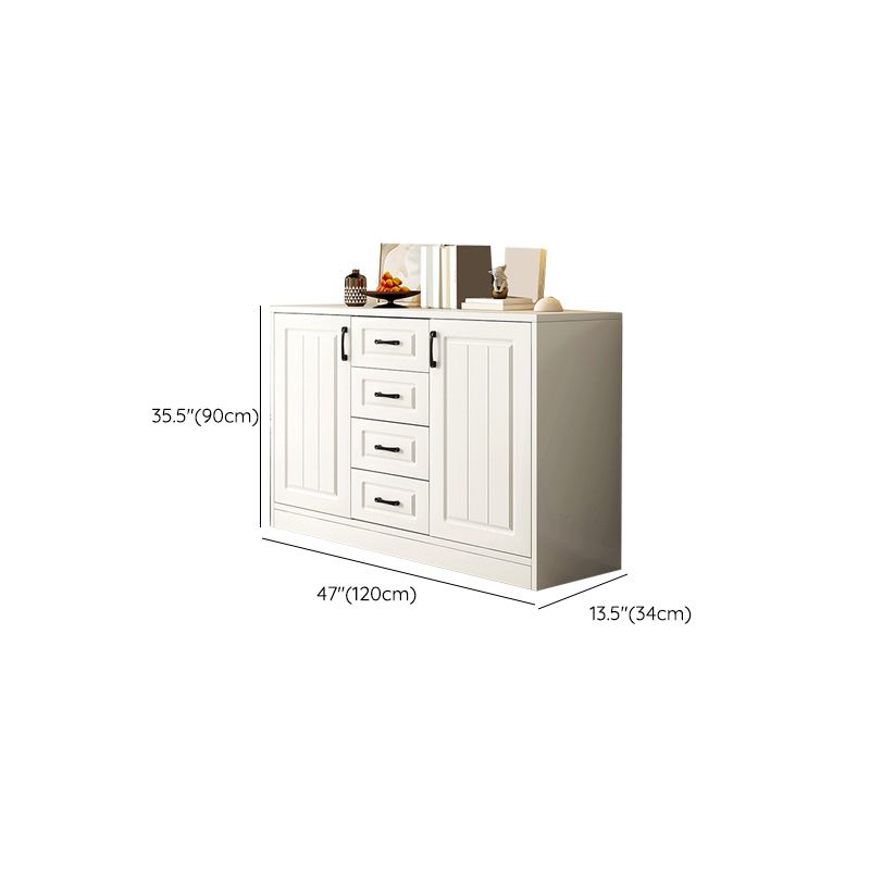 White Accent Cabinet Standard Rectangle Side Cabinet with Doors