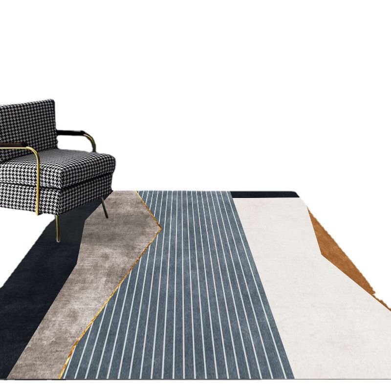 Grauer Graphenteppich Polyester Moderner Teppich nicht rutschfestem Hintergrund Teppich für Salon