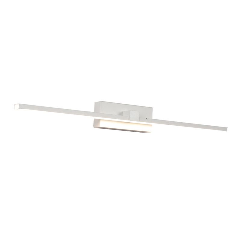 Luci da parete dello specchio da sfumatura lineare in metallo moderno 1 Fun a supporto per la parete della testa in bianco
