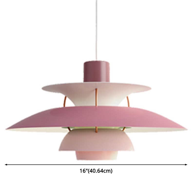 Metal Flying Saucer Hanging Light 1 Light Nordic Style Hanging Lamp for Restaurant