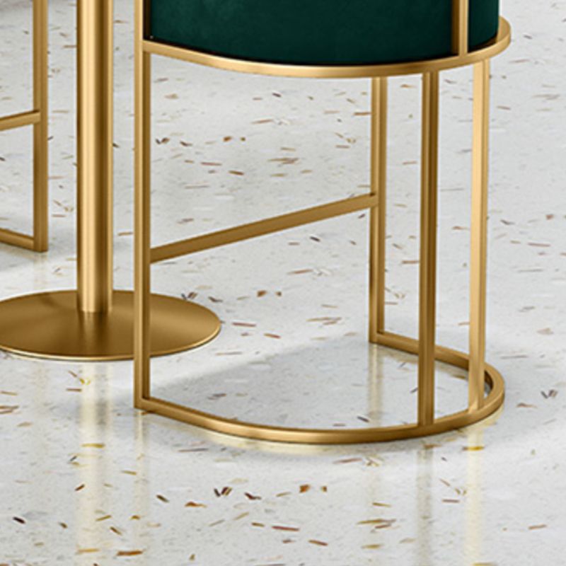 Scandinavian Footrest Upholstered Bar Stool Coffee Shop Low Back Counter Bar Stool