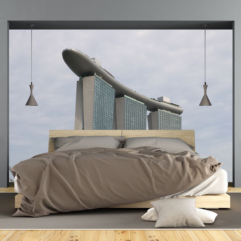 City Building Photo Mural for Office Meeting Room Decoration, Personalized Size Available