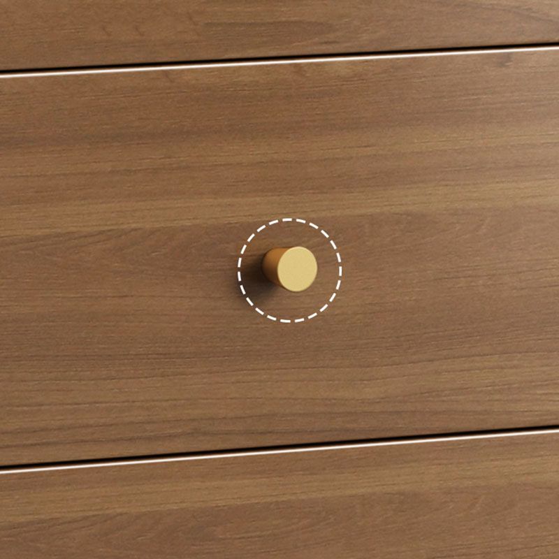 Classic Glam Chest Vertical Brown Wooden Storage Chest with Drawer