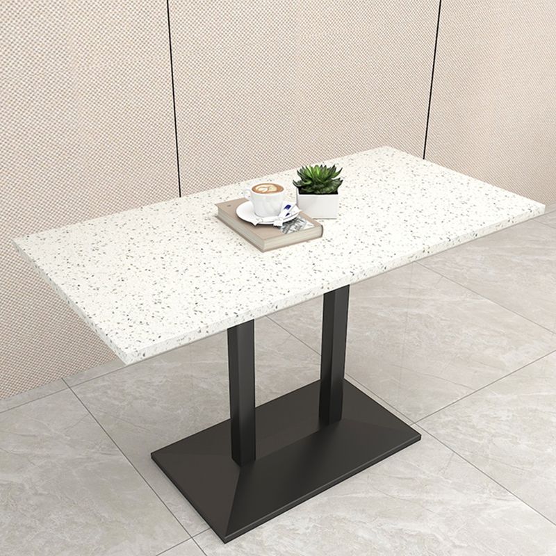 Modern Geometric Stone Dining Table Metal Base for Dining Room