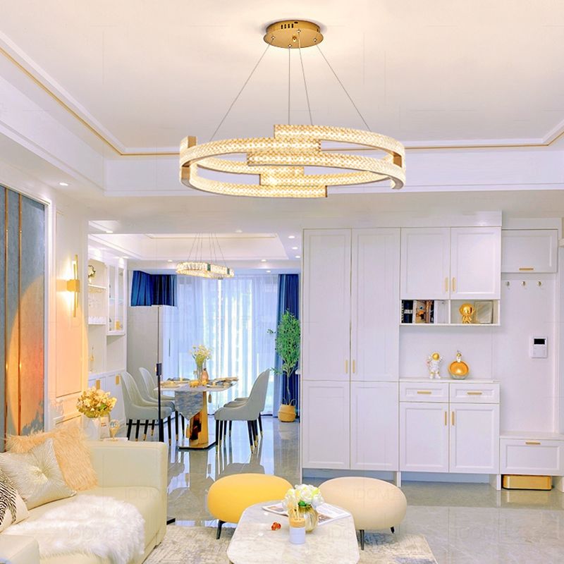 Nordic Style Circle Chandelier Metal LED Chandelier Pendant for Dining Room