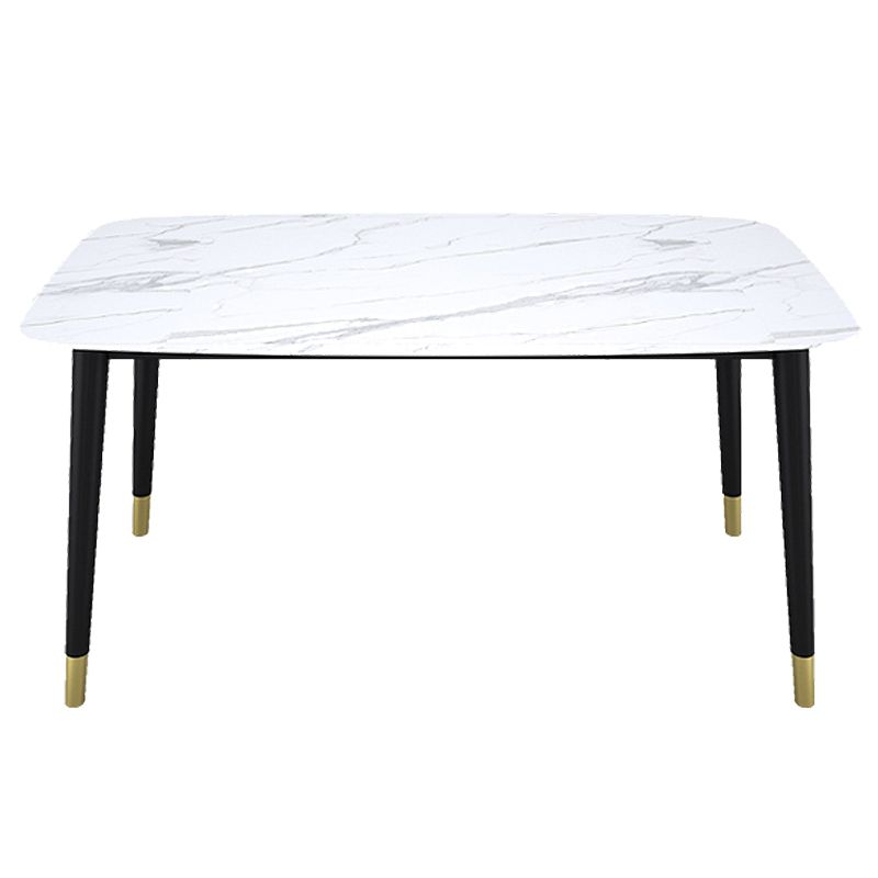 Stone Table Contemporary Style Rectangle Dining Site Table with 4 Legs